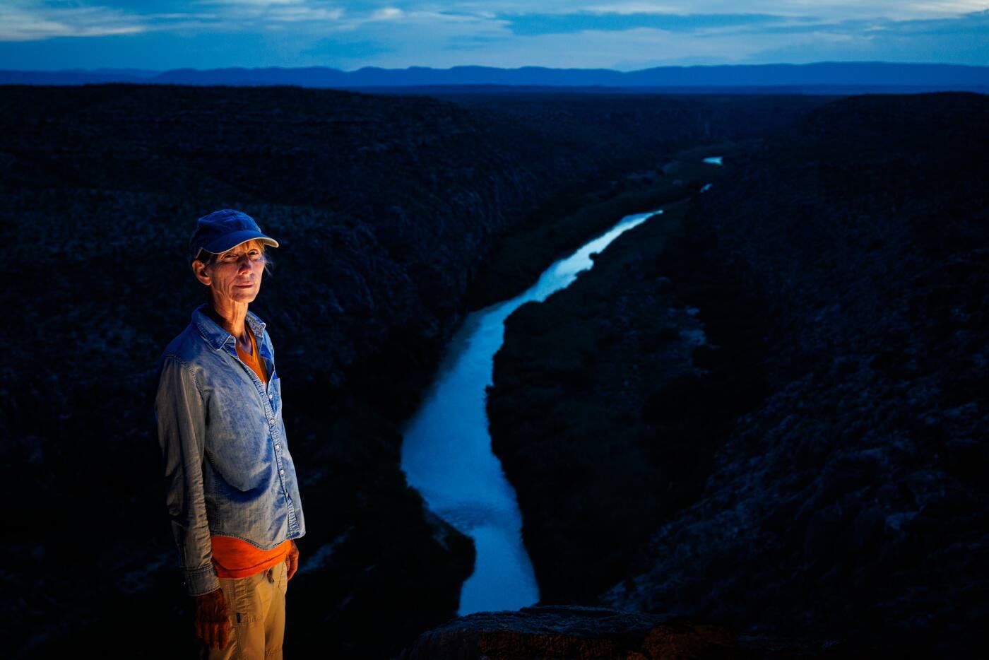 Jill Goodson on her family's land above the Rio Grande